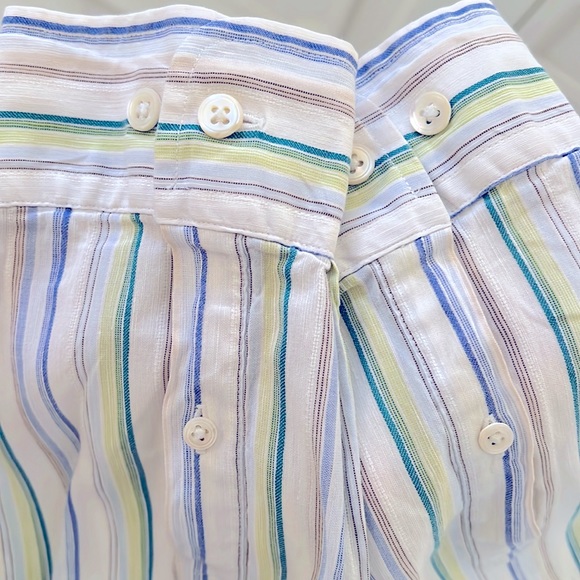 Faconnable Linen white and striped Man's Shirt - Picture 5 of 5